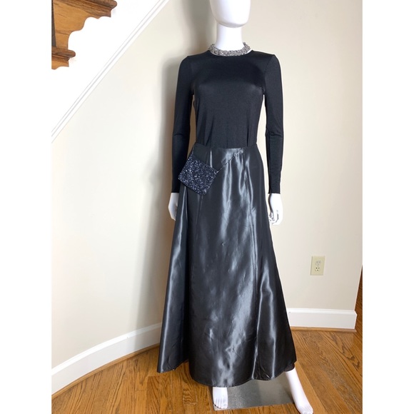 Gray satin full maxi skirt, 4 - Picture 5 of 16